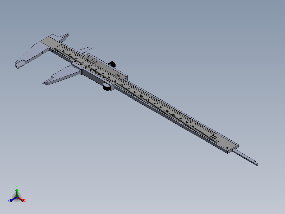 游标卡尺模型正等轴测图