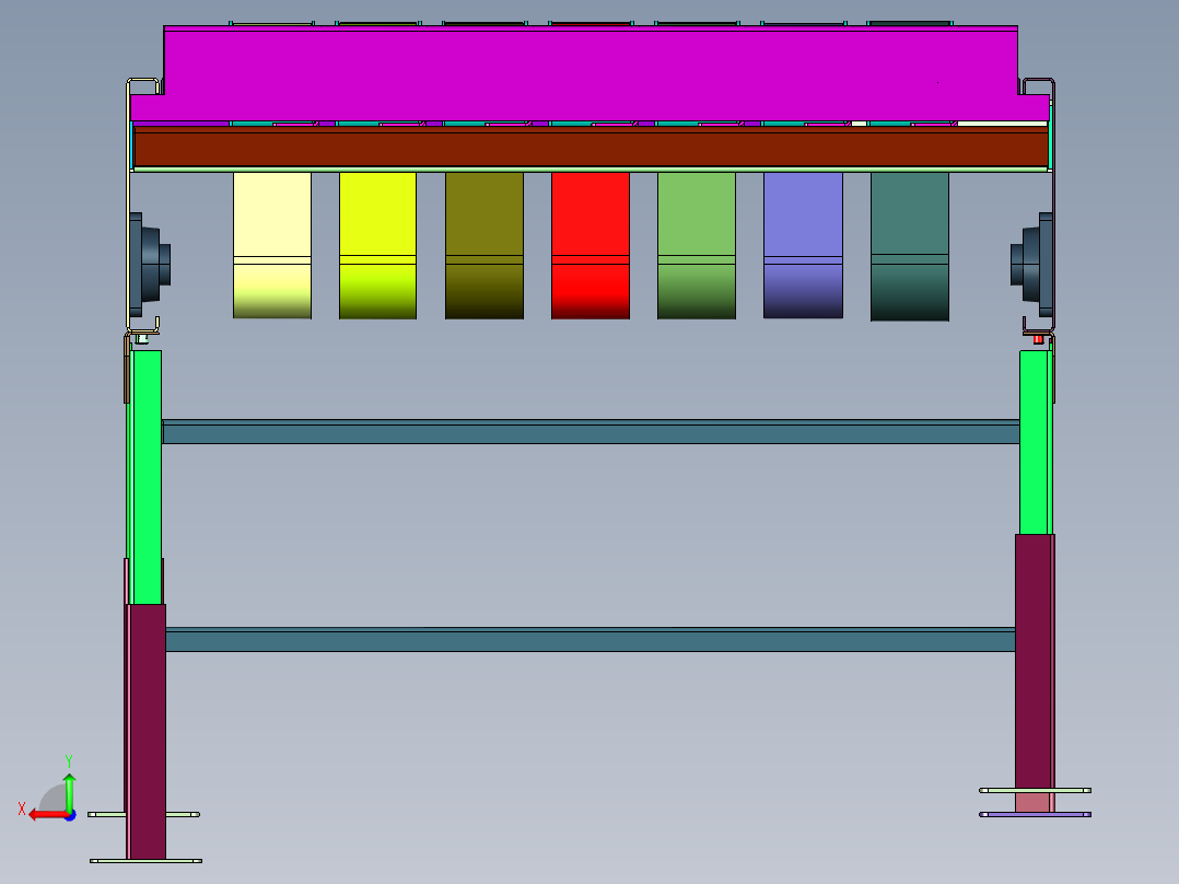 往复式移动送料装置后视图