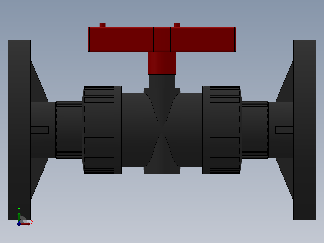 法兰式球阀-UPVC DN15-DN65_0前视图