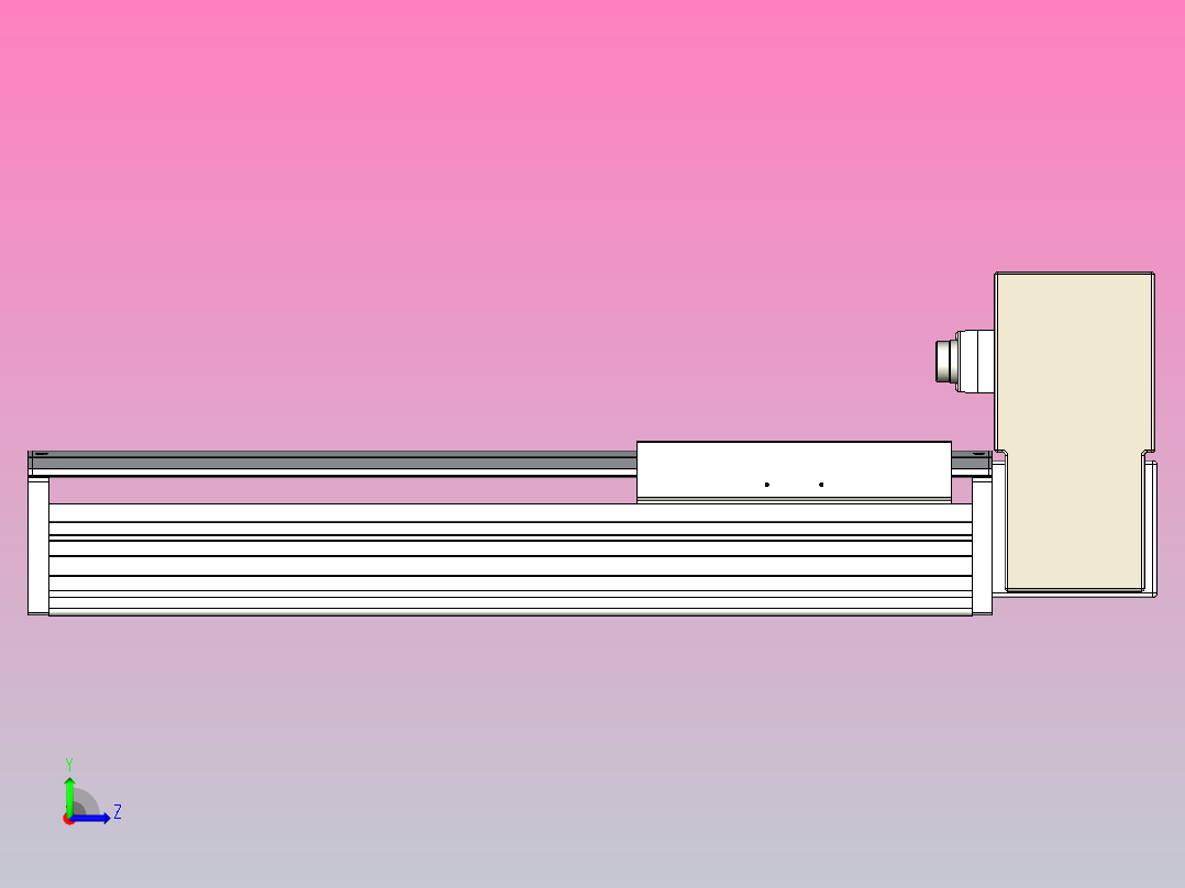 皮带直线轴半封闭可选导轨TPA-HNB-220D-176-L300-LU-C-P1K-N3左视图