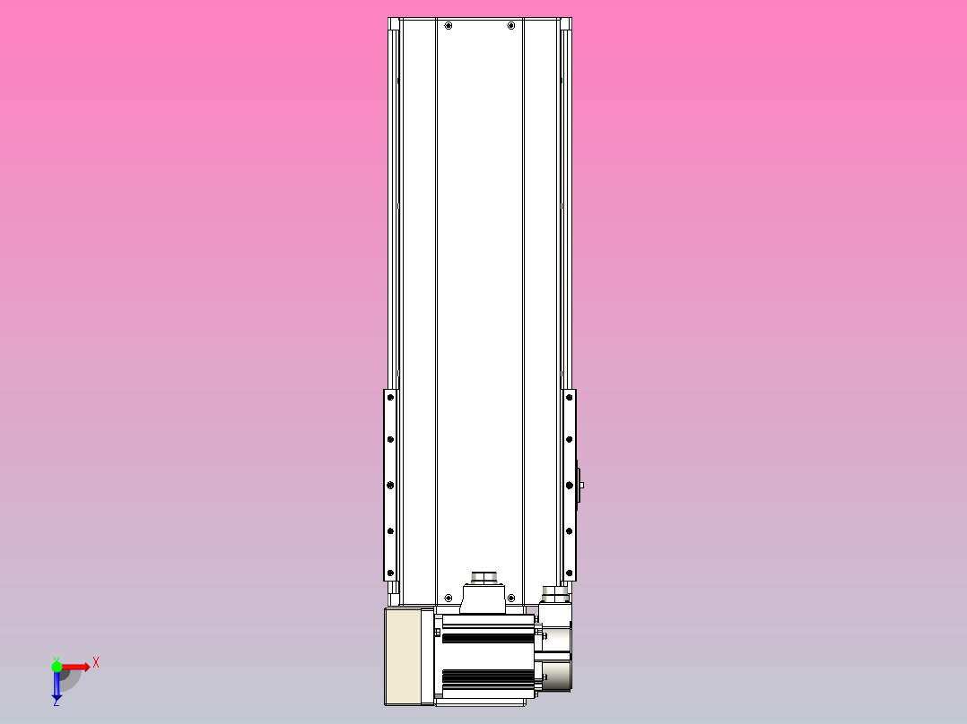 皮带直线轴半封闭可选导轨TPA-HNB-220D-176-L300-LU-C-P1K-N3俯视图