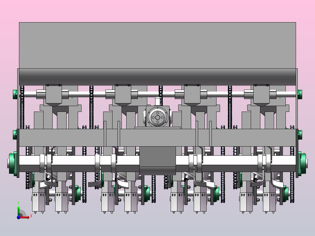 播种施肥机【三维】前视图