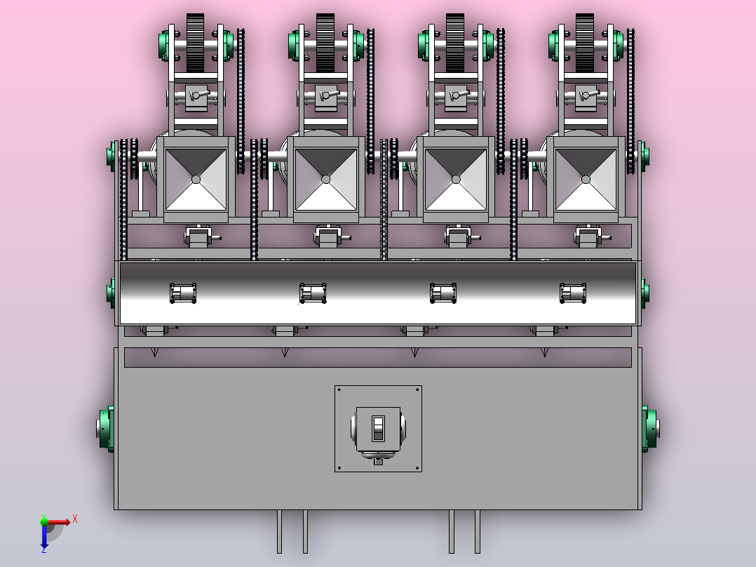 播种施肥机【三维】俯视图