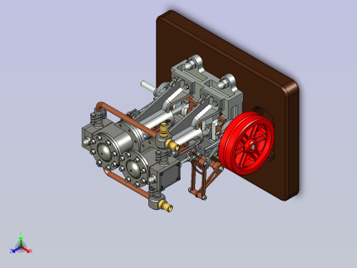 带倒档的立式双蒸汽机