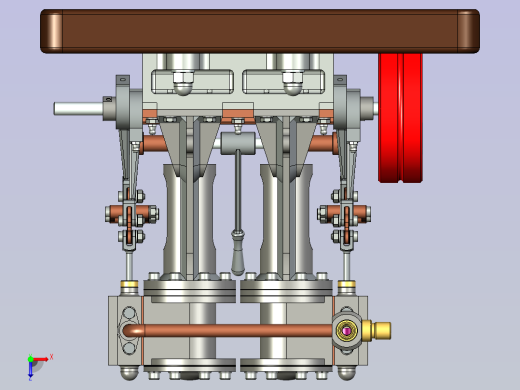 带倒档的立式双蒸汽机俯视缩略图