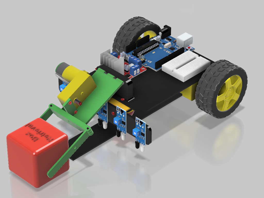 带夹爪的循迹小车3D图纸 STEP格式