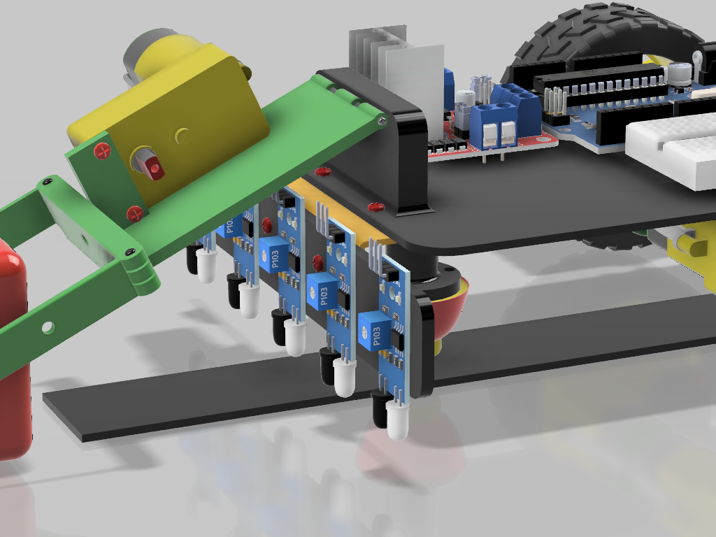 带夹爪的循迹小车3D图纸 STEP格式