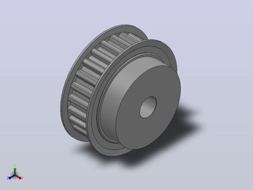 小凸缘型梯形齿同步带轮T10型_ST10DC-25-20-dc16-A正等轴测缩略图