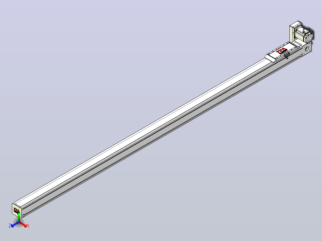伺服电机集成皮带传动直线执行器TPA-OCB-100-192-L2650-RU-P75-N3主视图