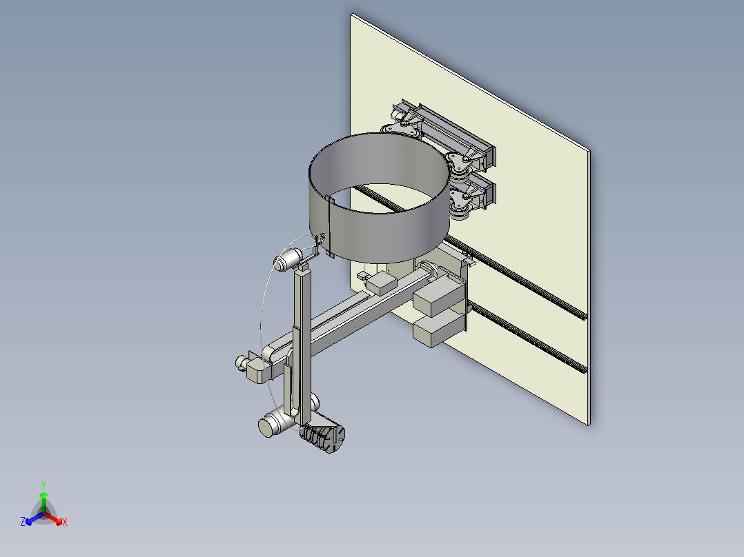 大直径圆柱形薄壁件焊接夹具正等轴测图