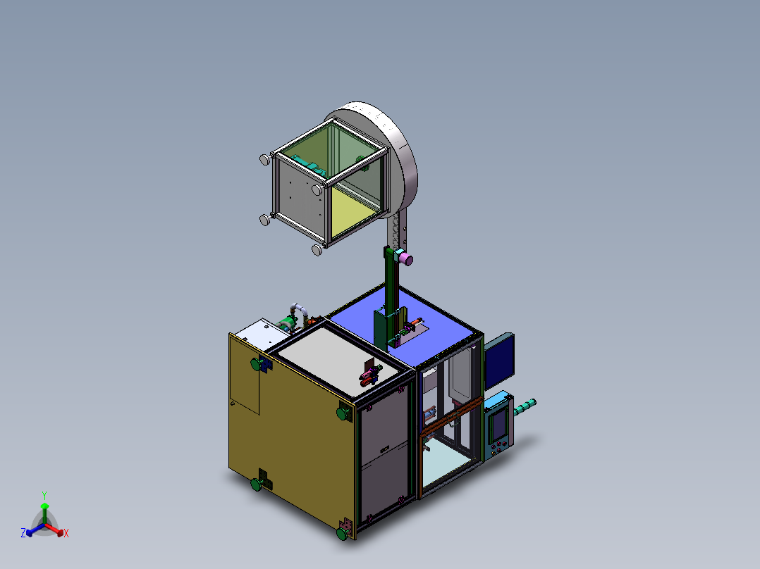 轴承打标涂油机正等轴测图