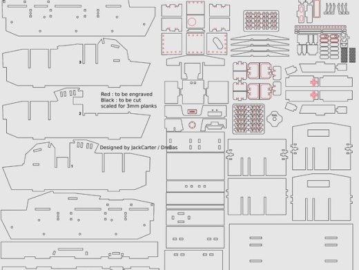StuG III德国三号突击炮坦克模型图纸 激光雕刻 dxf svg格式缩略图