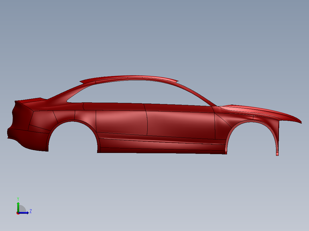 solidworks 奥迪A4车身3d模型左视图