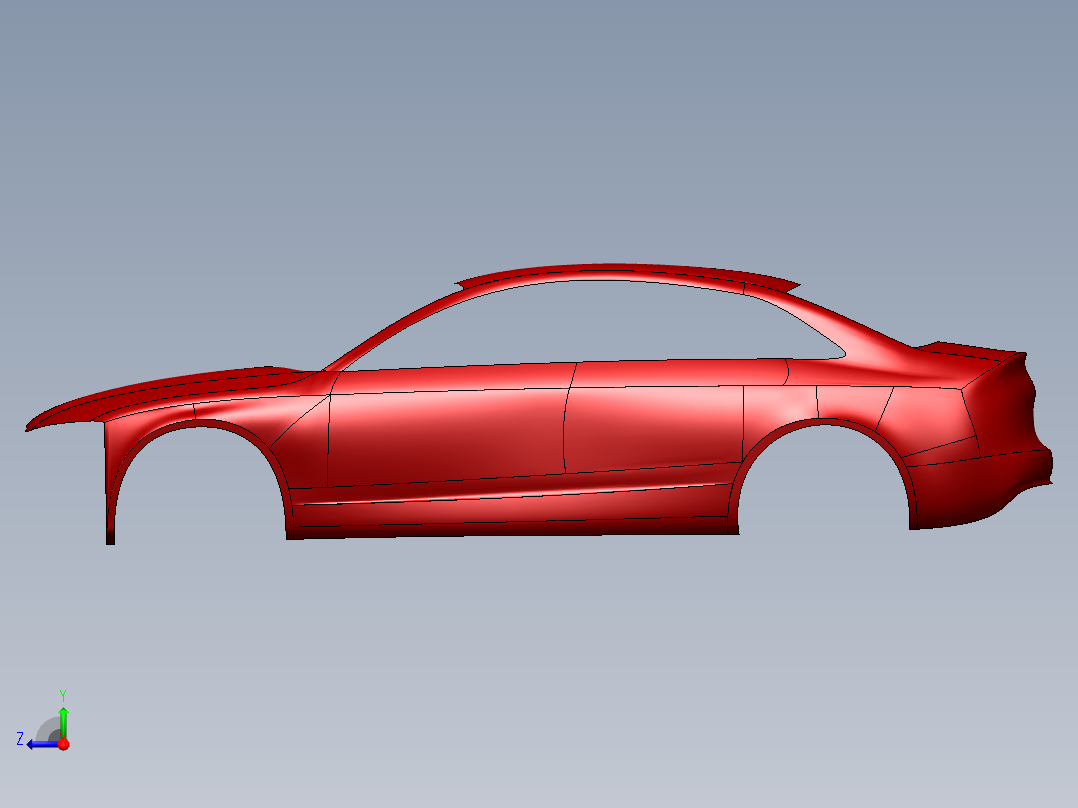 solidworks 奥迪A4车身3d模型右视图