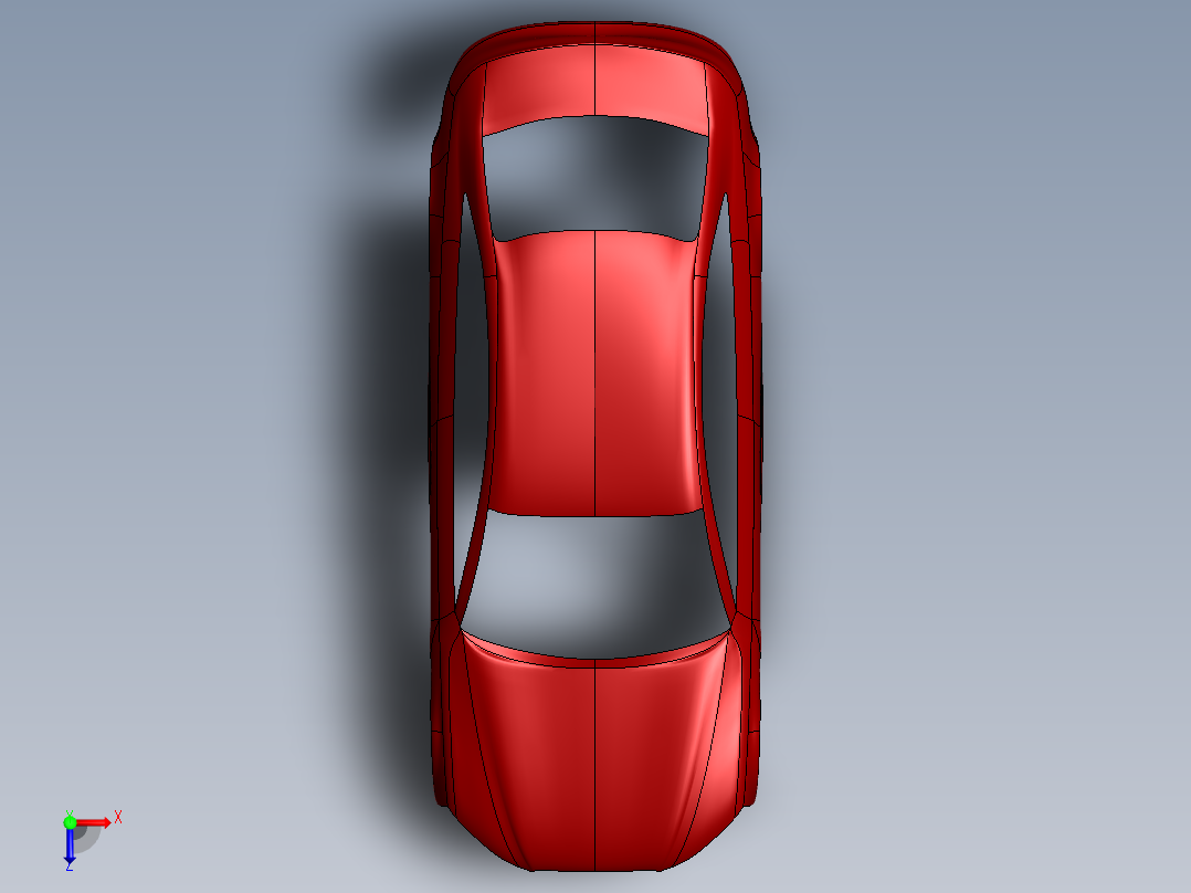 solidworks 奥迪A4车身3d模型俯视图
