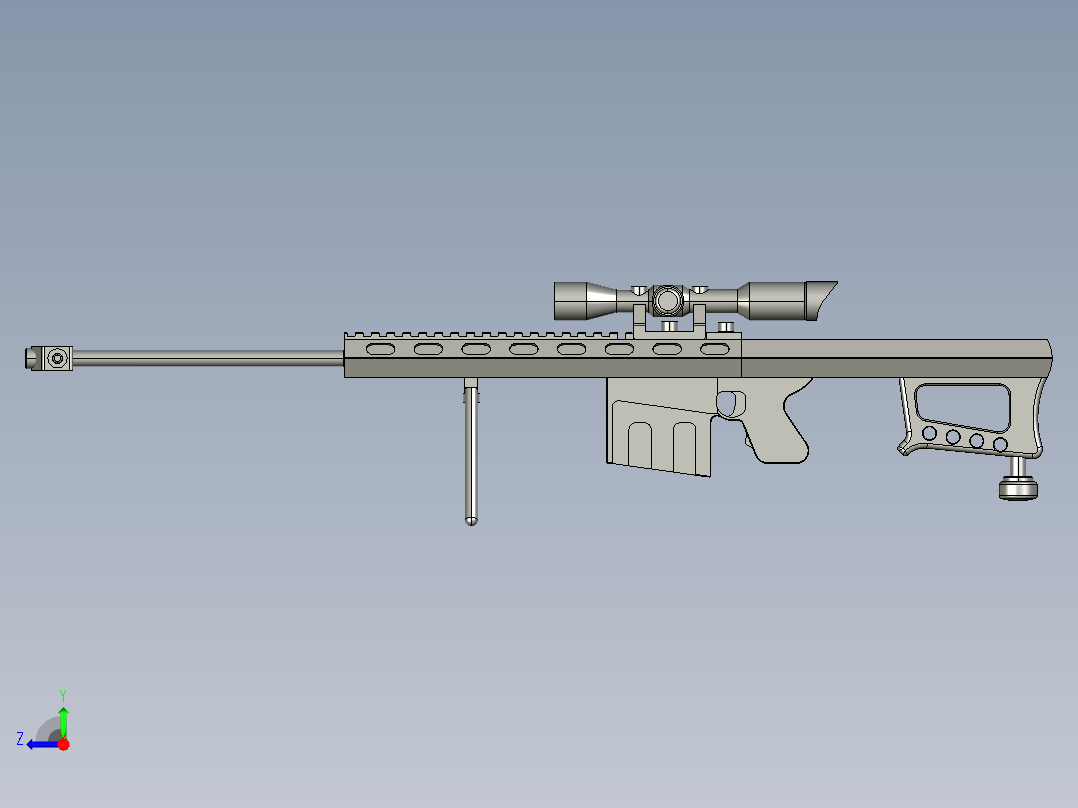 巴雷特3d图档右视图