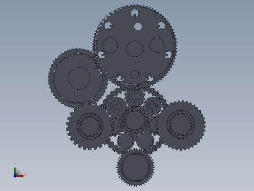solidworks 减速箱内部结构图前视缩略图
