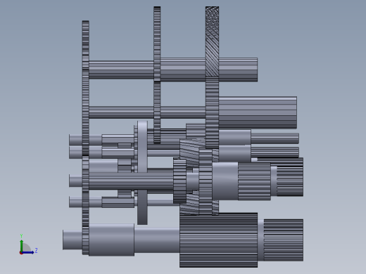 solidworks 减速箱内部结构图左视缩略图