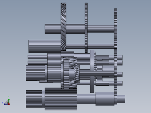 solidworks 减速箱内部结构图右视缩略图