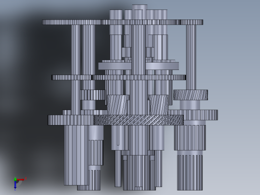solidworks 减速箱内部结构图俯视缩略图