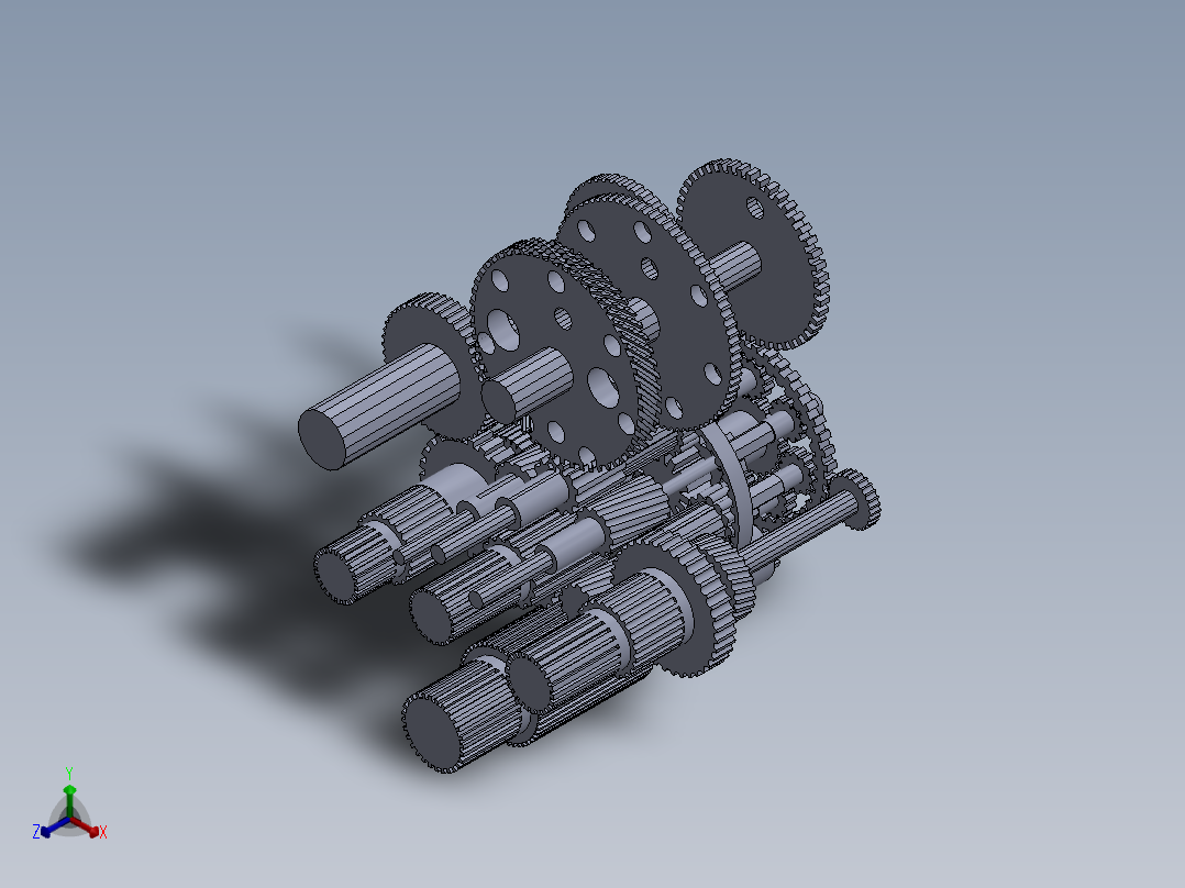 solidworks 减速箱内部结构图正等轴测图
