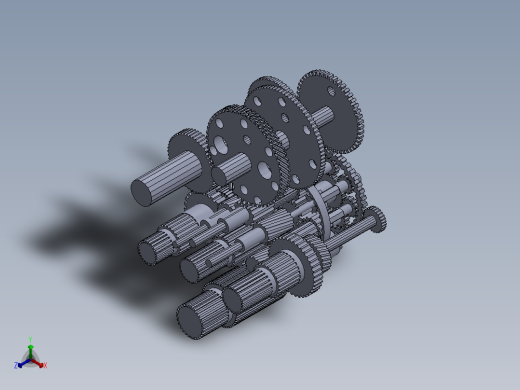 solidworks 减速箱内部结构图正等轴测缩略图