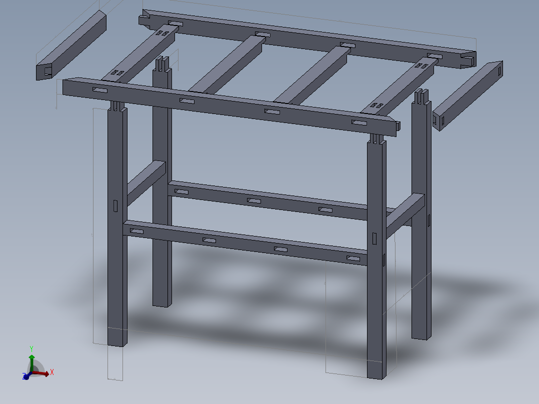 基础木工桌爆炸图