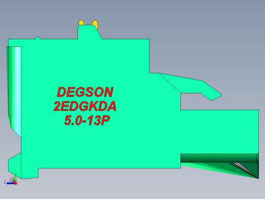 DEGSON 2EDG 系列 5.0mm 可插拔接线端子组-2EDGKDA-5.0-13P-14-00AH右视缩略图