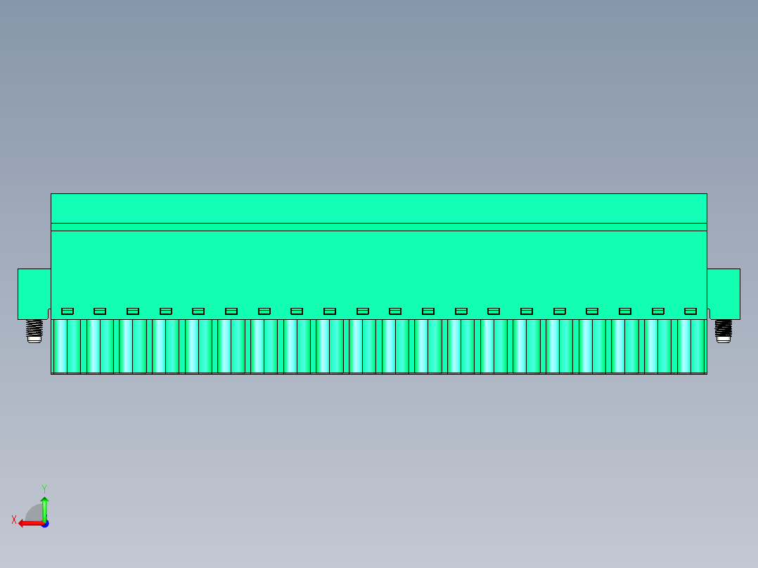 DEGSON 2EDG（M） 系列 5.0mm 螺丝锁紧可插拔接线端子组-2EDGKCM-5.0-20P-14-00AH后视图