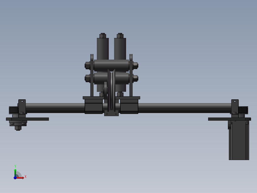 步进皮带线性运动装置设计 三维模型前视图
