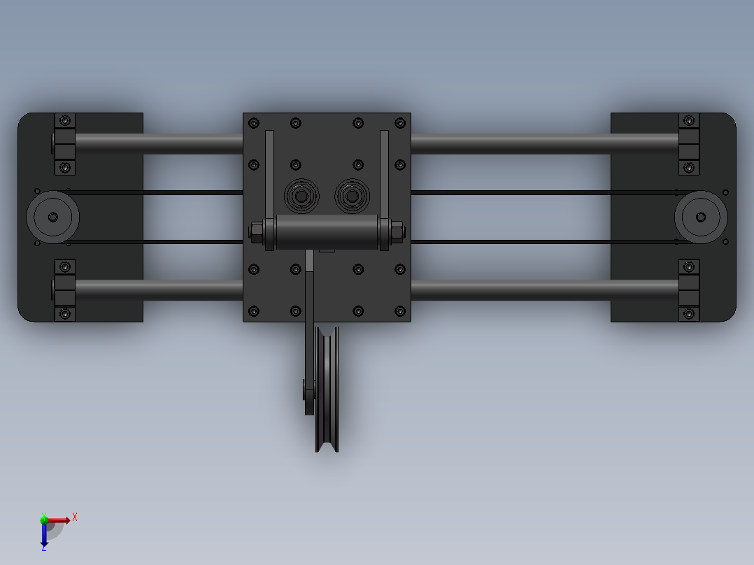 步进皮带线性运动装置设计 三维模型俯视图