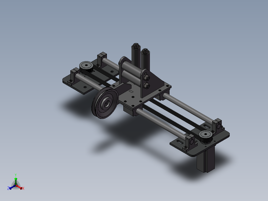 步进皮带线性运动装置设计 三维模型正等轴测图