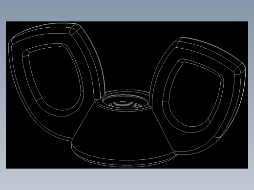WING NUT 0.25in-20 Thread size 9-16in Base Diameter.DWG