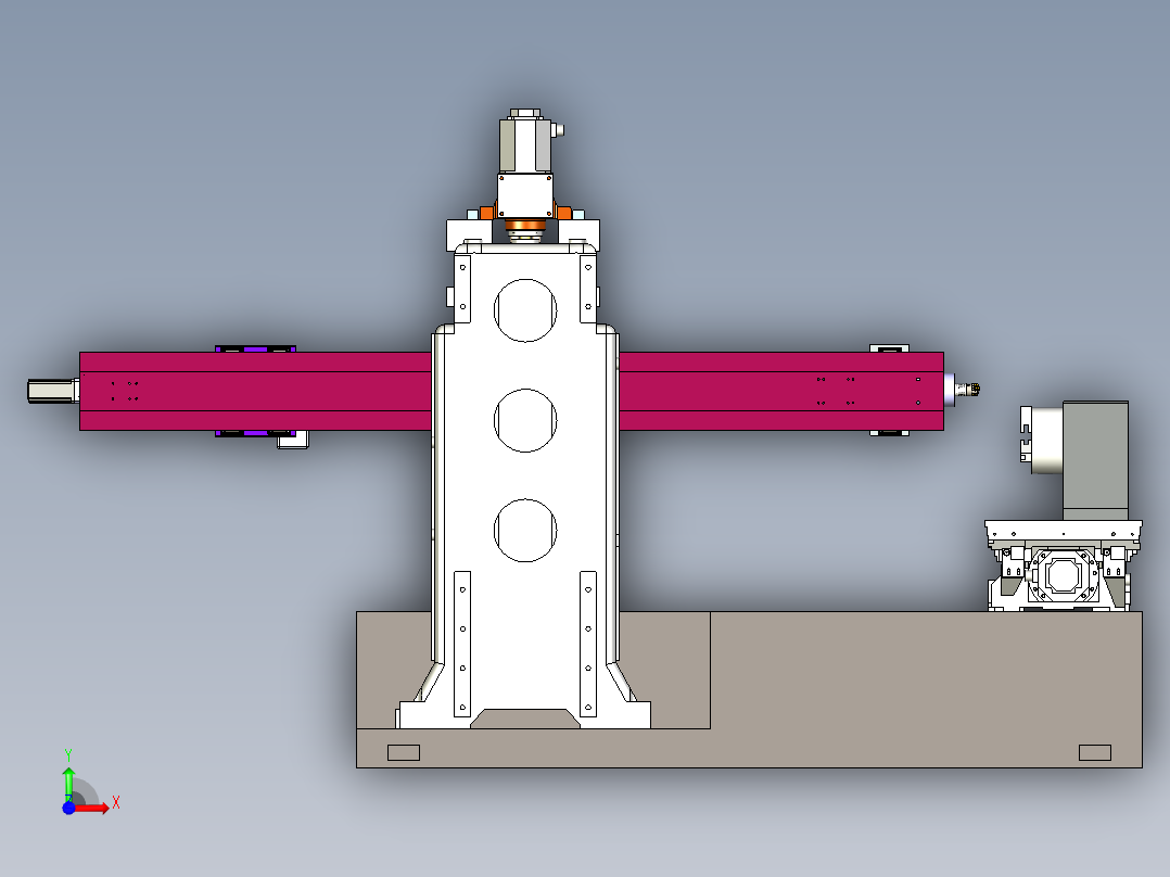 立柱式三坐标内排屑深孔钻床前视图