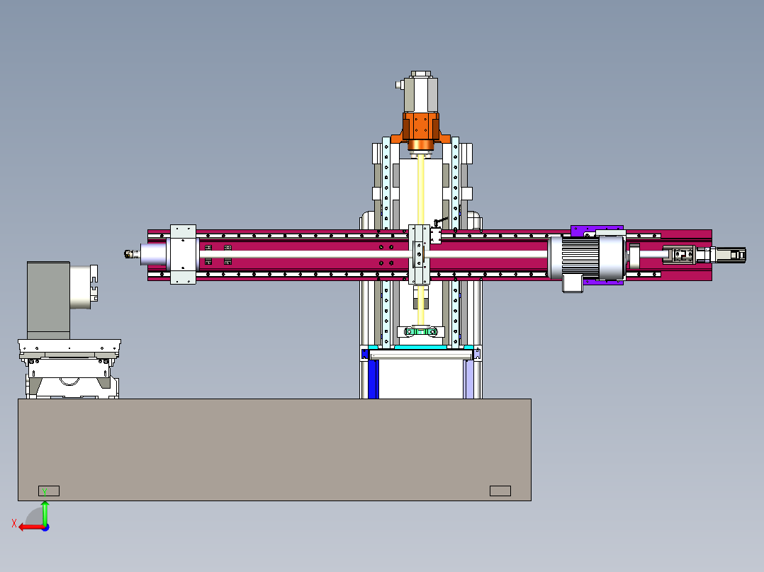 立柱式三坐标内排屑深孔钻床后视图