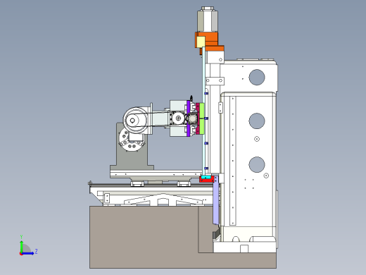 立柱式三坐标内排屑深孔钻床左视缩略图