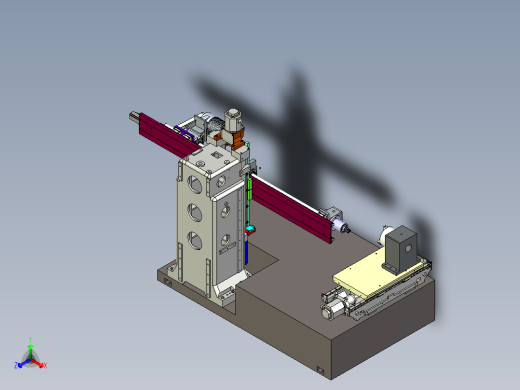 立柱式三坐标内排屑深孔钻床正等轴测缩略图