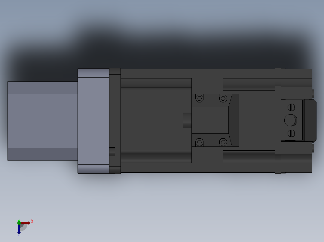 45-TB-(400w电机+联轴器+45法兰60-60+45TB马达座)俯视图