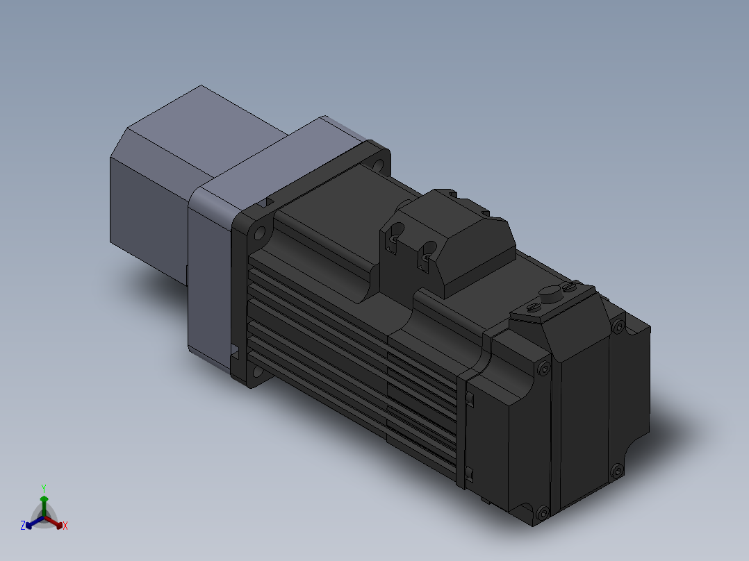 45-TB-(400w电机+联轴器+45法兰60-60+45TB马达座)正等轴测图