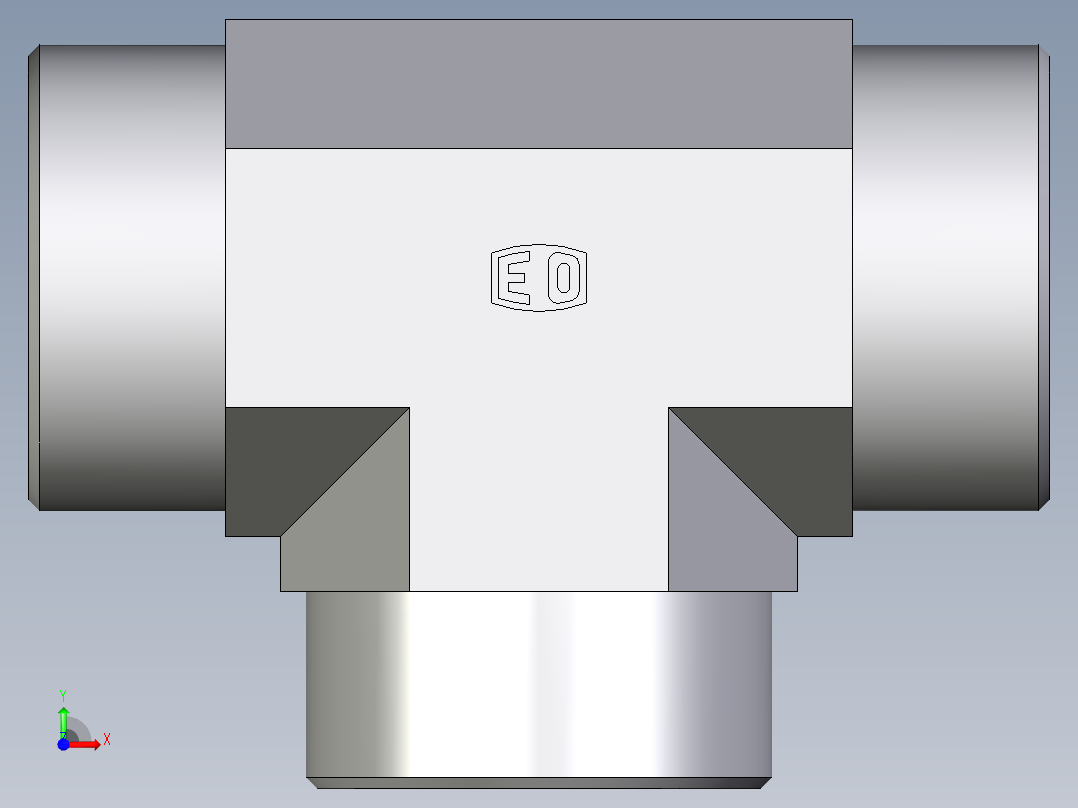 卡套式工业通用硬管接头EO_Union_tee_T38SCFX前视图