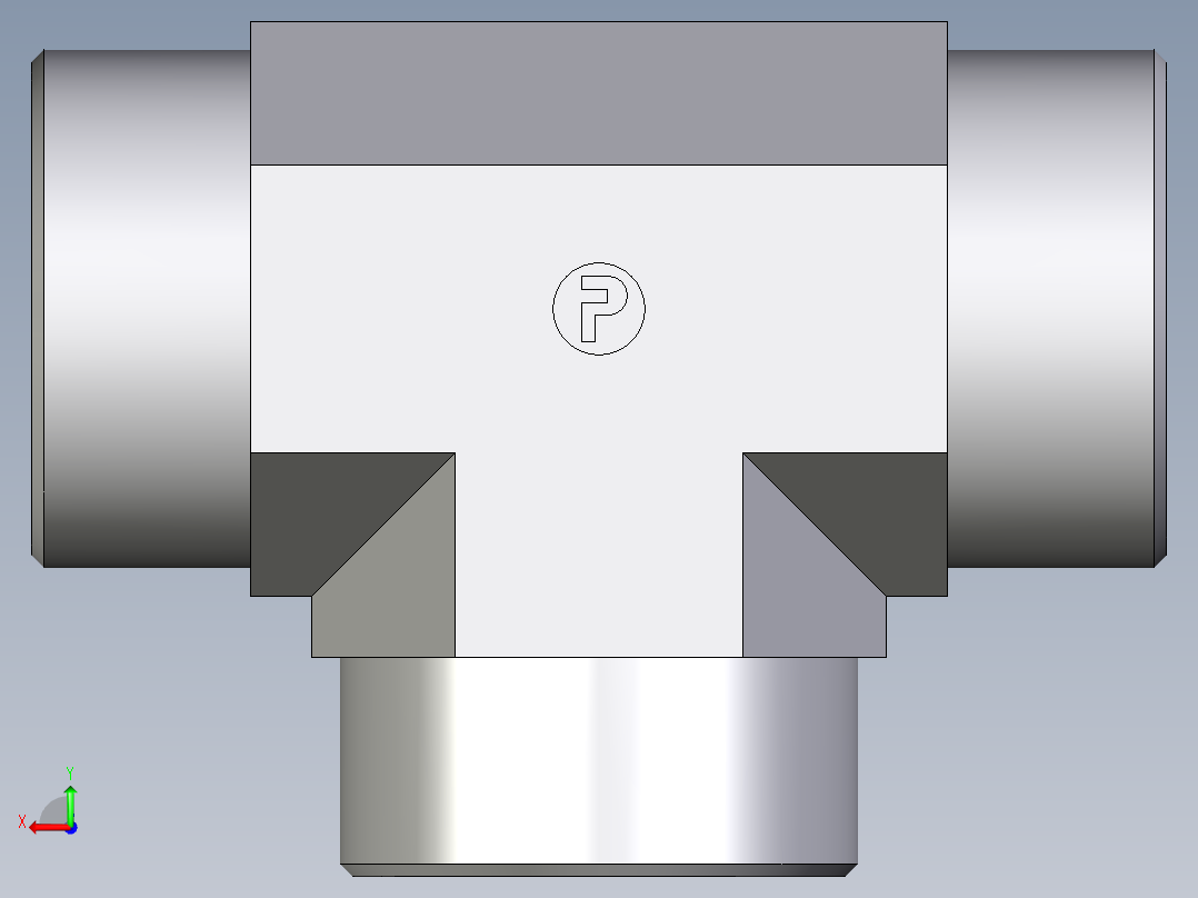 卡套式工业通用硬管接头EO_Union_tee_T38SCFX后视图