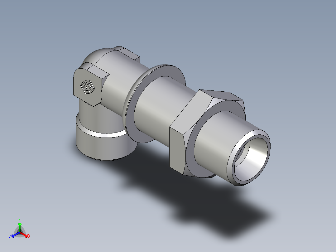 卡套式工业通用硬管接头EO_Bulkhead_elbow_WSV10LOMD71主视图