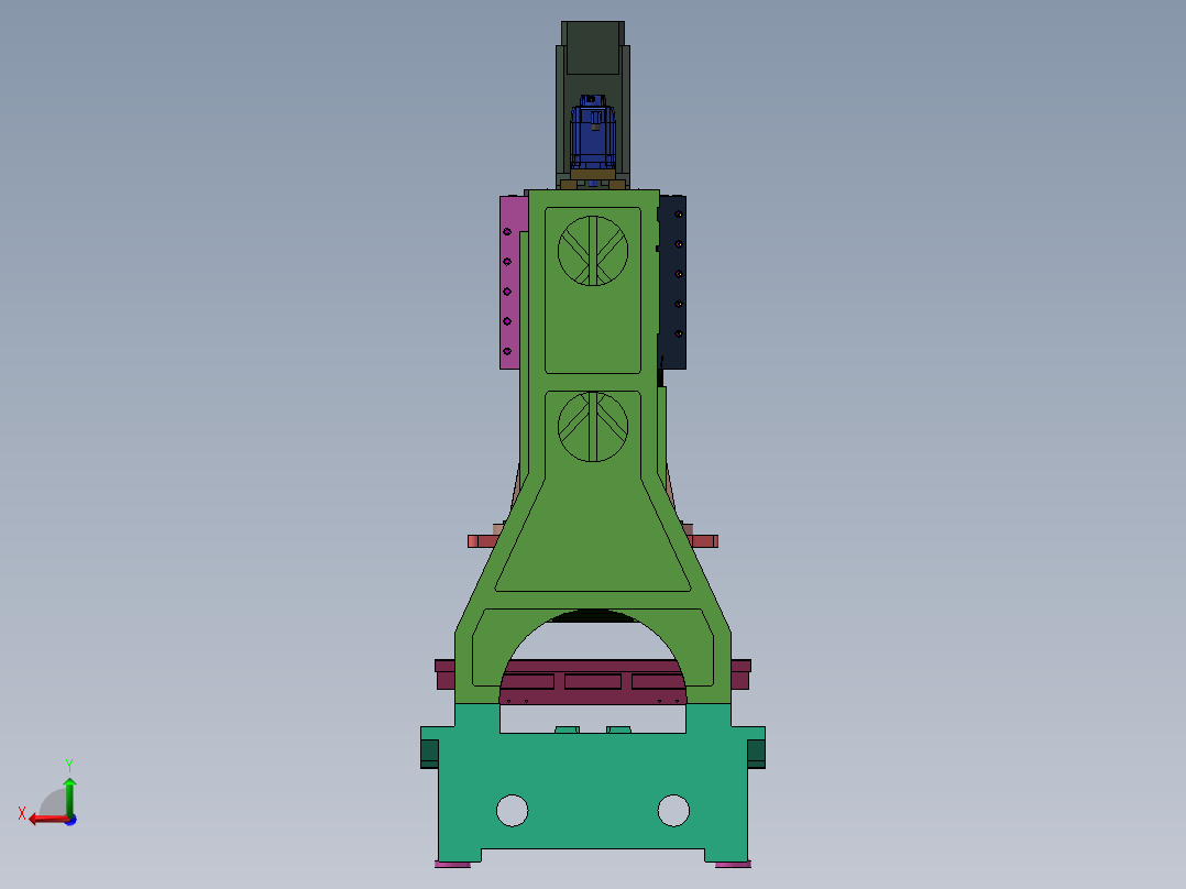 多轴立式钻床三维后视图
