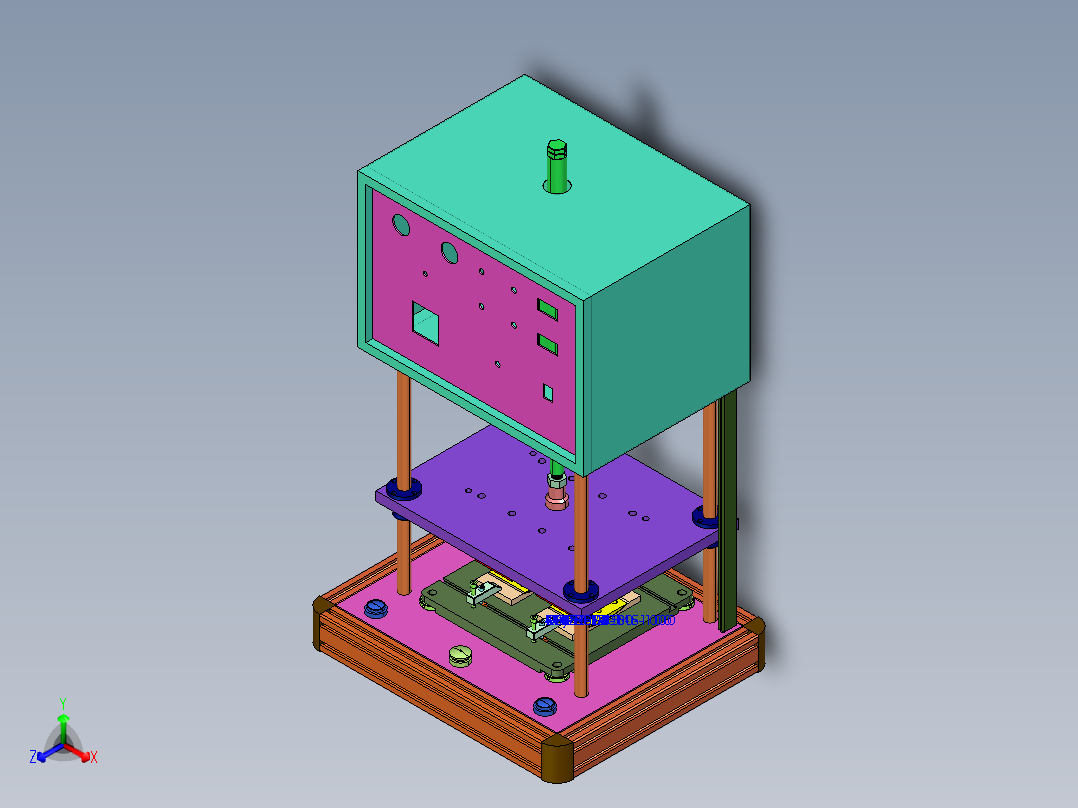 桌上型热熔机3D图纸 非标自动化设备3D图纸3D模型正等轴测图