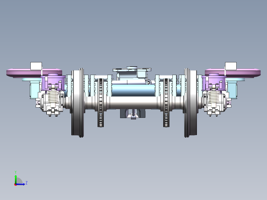 CRH2型动车组拖车转向架左视图