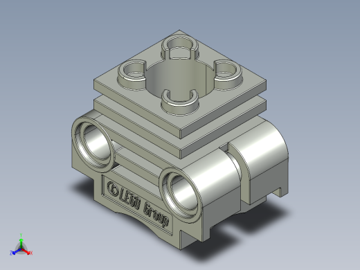 气缸电机-2850 Old Grey Technic Engine Cylinder Head