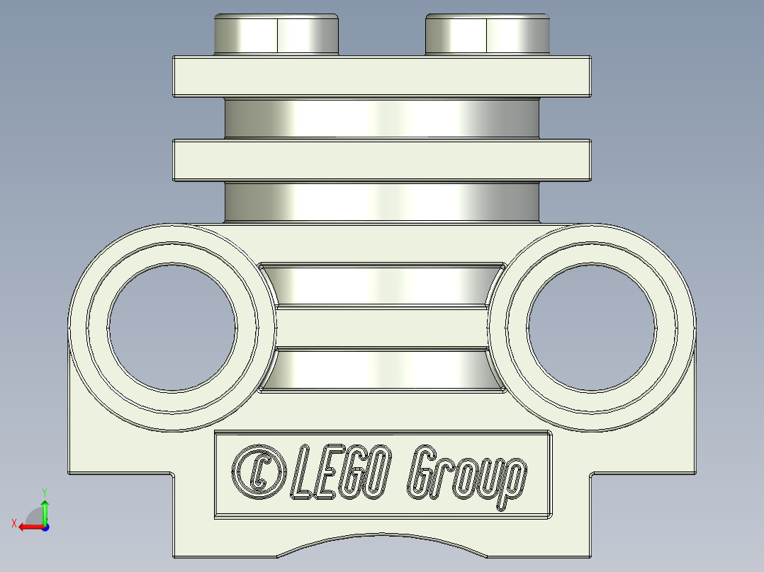 气缸电机-2850 Old Grey Technic Engine Cylinder Head后视图