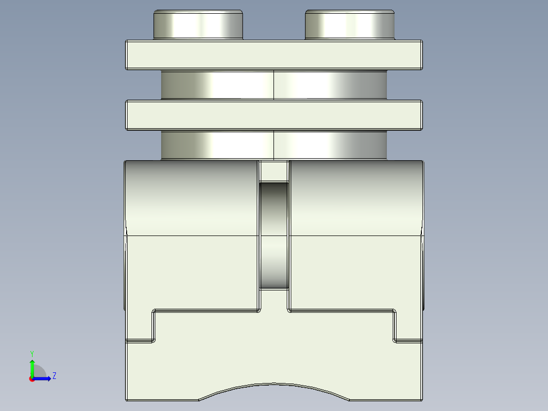 气缸电机-2850 Old Grey Technic Engine Cylinder Head左视图