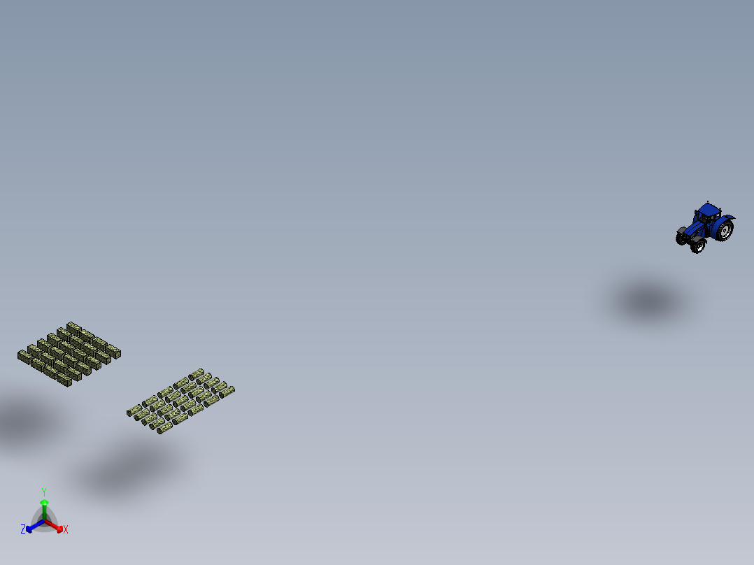 荷兰装载机拖拉机正等轴测图