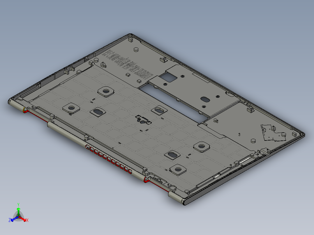 THINKPAD电脑键盘壳铣HINGE缺口程序模型